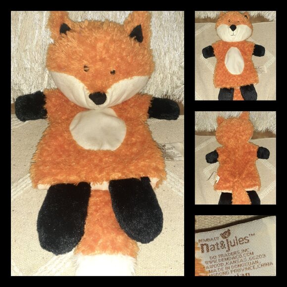 DEMDACO NAT & JULES ORANGE FOX HAND PUPPET FAVIAN 12" STORY TELLING PLUSH - Picture 1 of 5